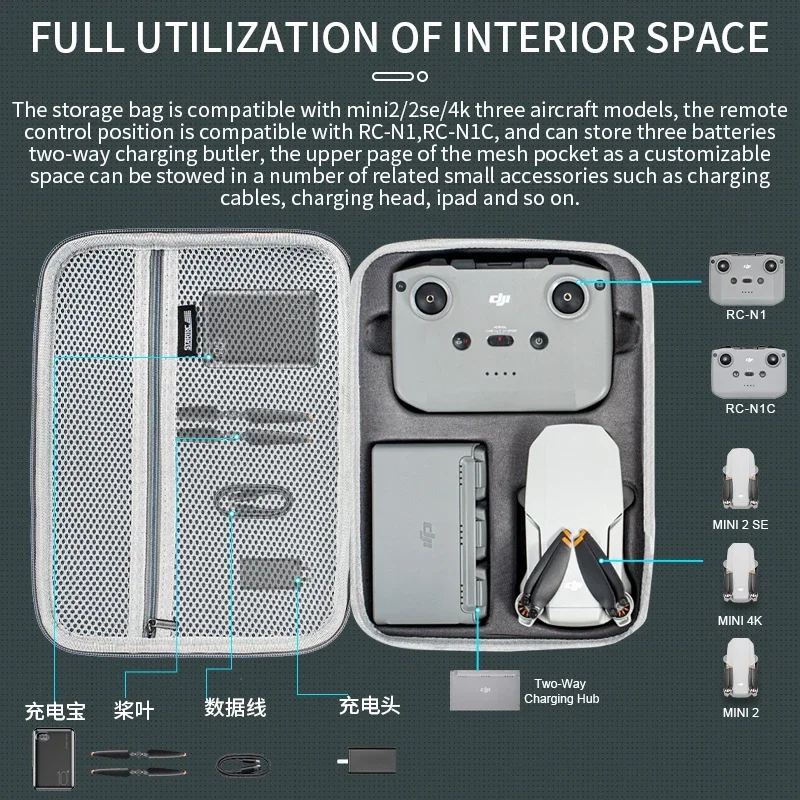 ミニ 2 ショルダーバッグ PU ポータブル収納ケーストラベ - Drone Carrying Case のレビューと価格