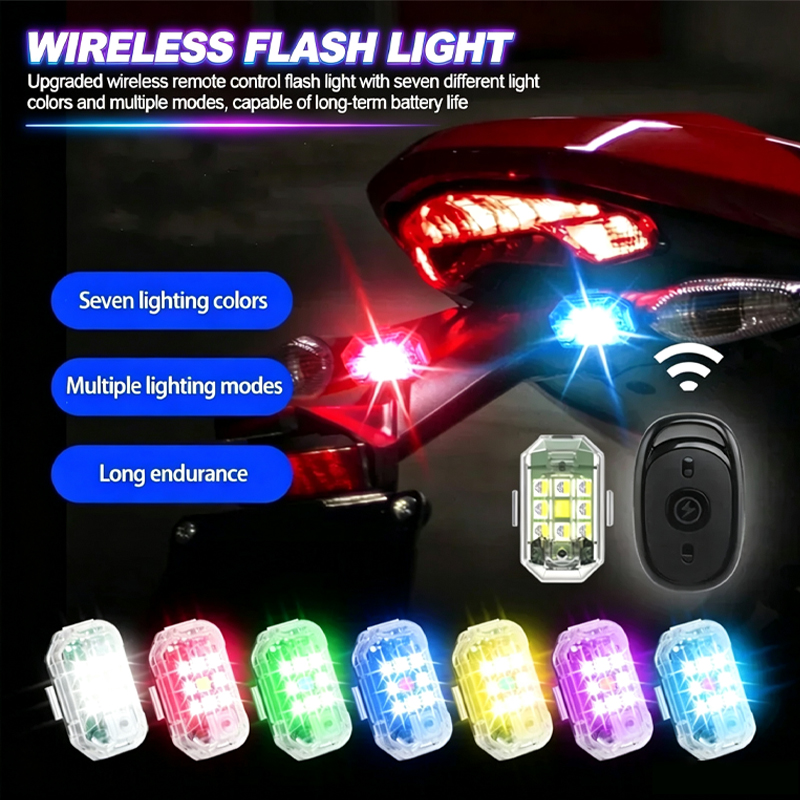 ワイヤレス LED ドローンストロボライトオートバイ車バイク - Drone Beacon Light のレビューと価格